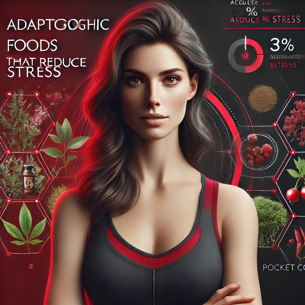 DALL·E 2024-09-08 19.04.15 - A realistic image featuring a woman in her 30s or 40s, with a confident and calm expression, standing in a red and black background. The image should .webp