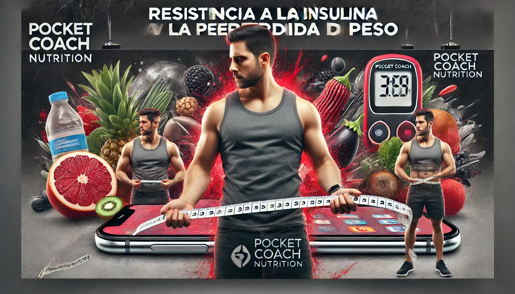 DALL·E 2024-10-01 07.28.04 - A realistic wide banner image illustrating insulin resistance and weight loss challenges with a color palette of silver, black, and red. The image sho.webp