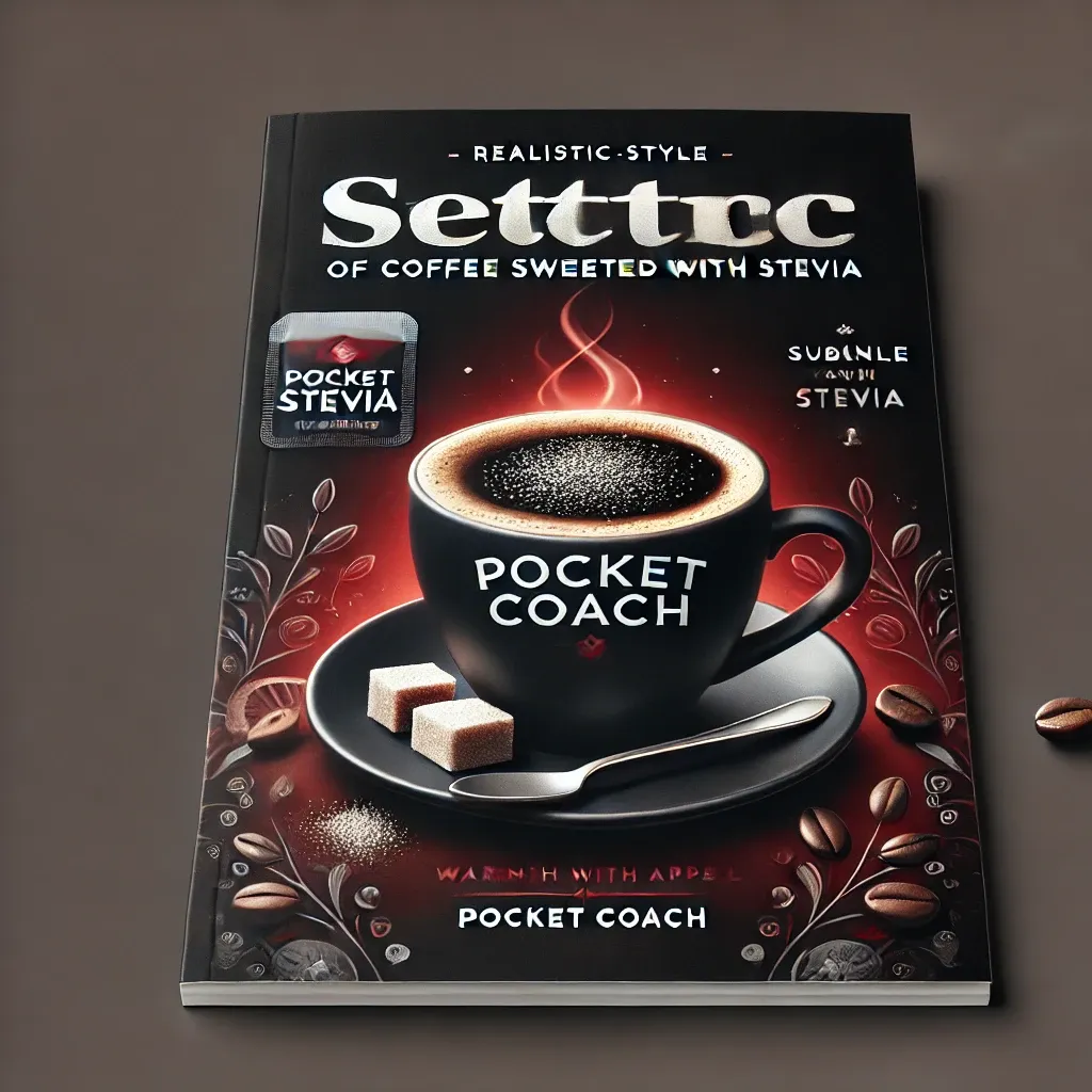 DALL·E 2024-11-04 21.01.22 - A realistic-style cover image (3_1 ratio) featuring a cup of coffee sweetened with stevia, with subtle Pocket Coach branding. The design should emphas.webp