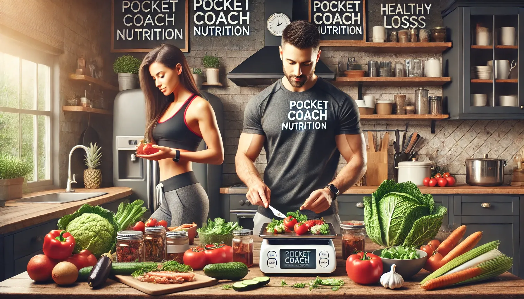 DALL·E 2025-01-08 20.38.23 - A realistic 3_1 horizontal banner image featuring a fit and healthy man and woman in a home kitchen setting, preparing balanced meals and using a food.webp