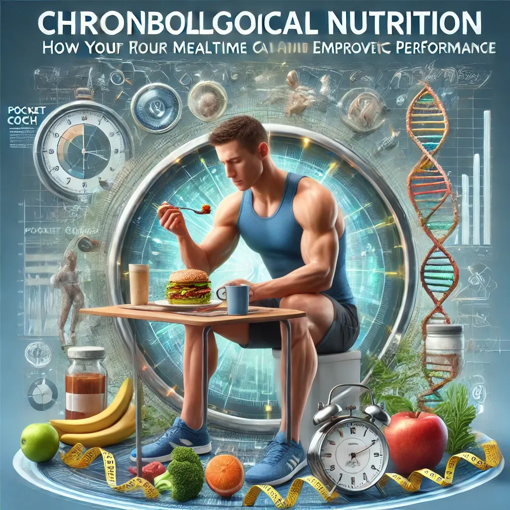 DALL·E 2025-01-13 11.50.59 - A realistic and detailed horizontal image (aspect ratio 3_1) designed for a cover, illustrating the theme of 'Chronobiological Nutrition_ How Your Mea.webp