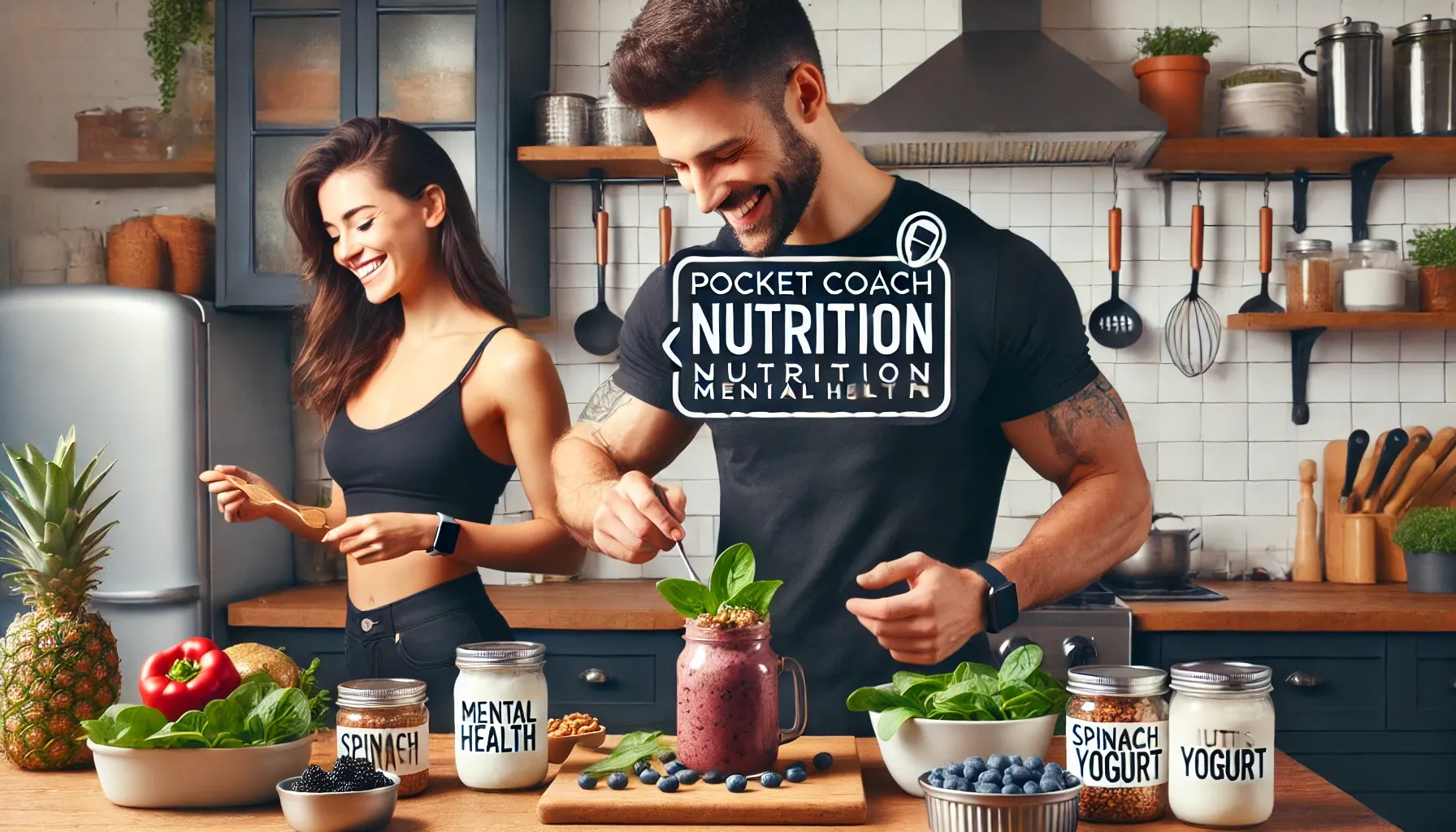 DALL·E 2025-01-20 20.31.09 - A realistic 3_1 horizontal banner image featuring a fit and healthy man and woman in a modern kitchen, preparing a meal or smoothie with ingredients l.webp